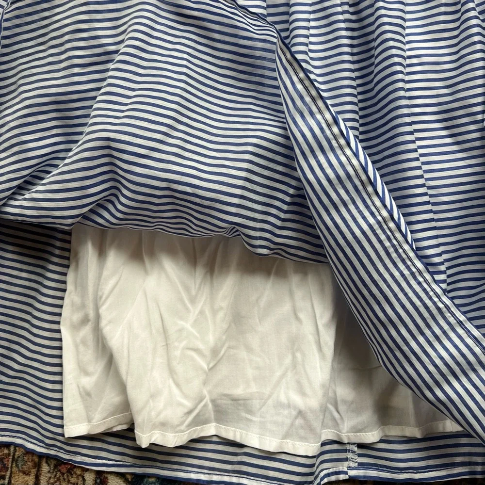 Gianni Bini Blue Ruffled Tiered striped bow strap Maxi Sundress, NWOT, size 6 - Picture 3 of 6